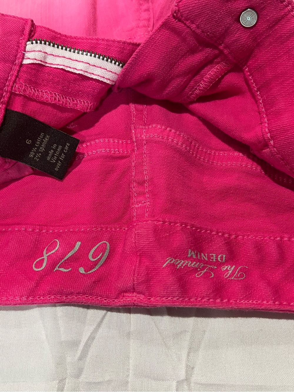 The Limited Hot Pink Denim Jeans Shorts with Branded Interior